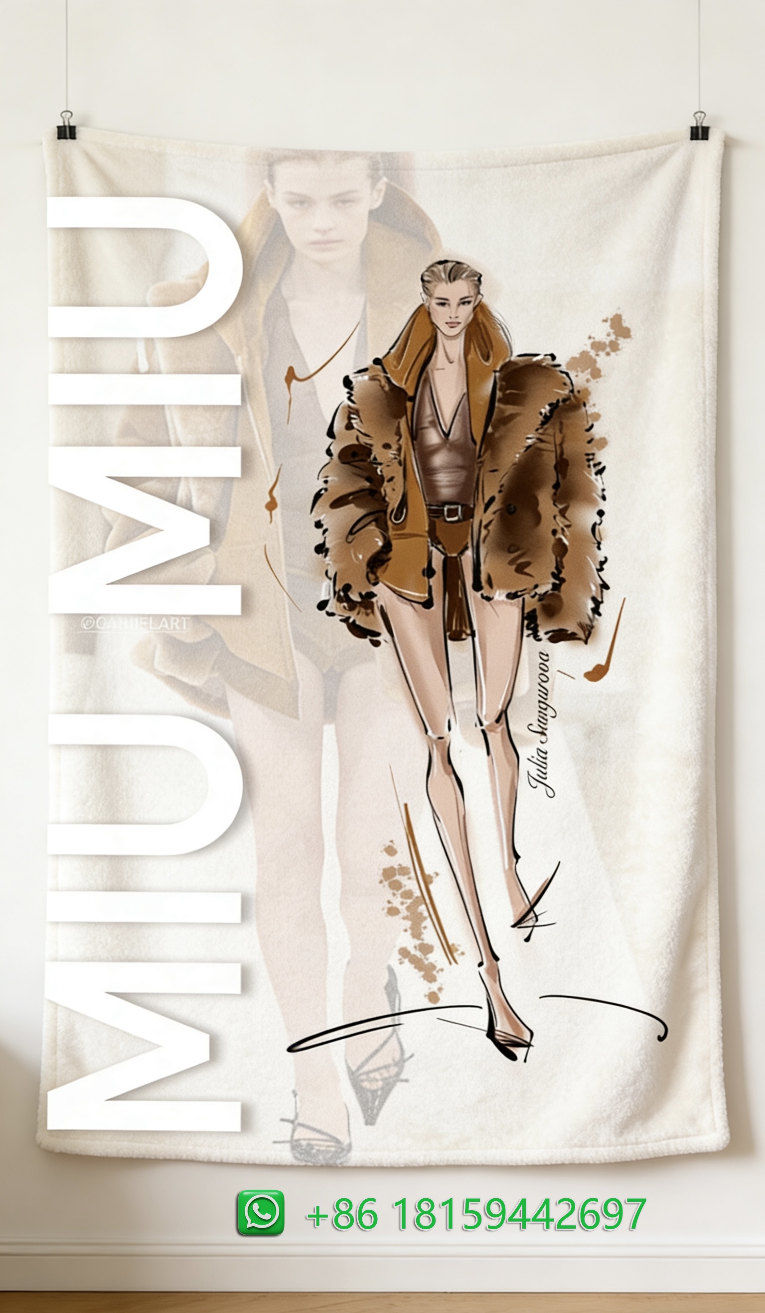 Miumiu Throw Blankets